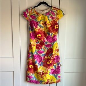 Chetta B Watercolor Floral Shift Dress | 8